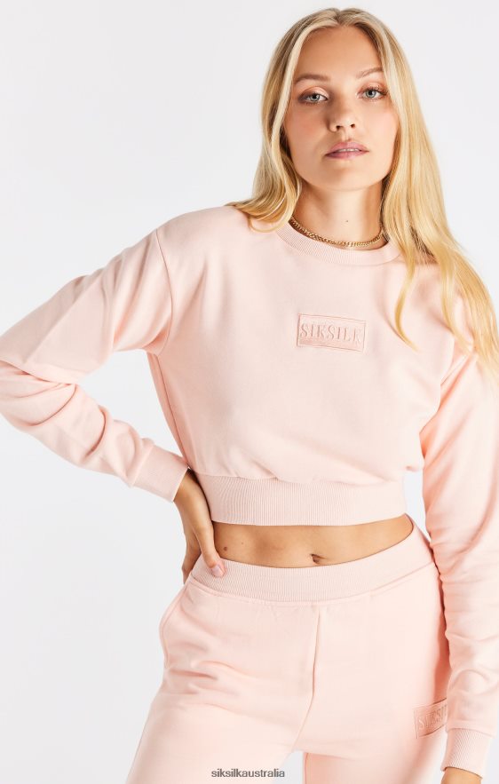 Women Apparel TB82N91 SikSilk Pink Crop Sweat