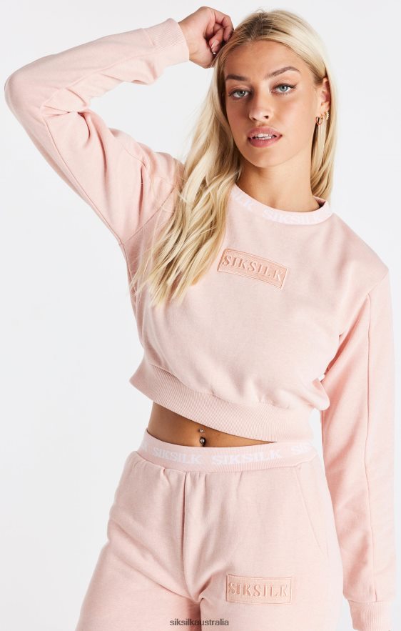 Women Apparel TB82N91 SikSilk Pink Crop Sweat