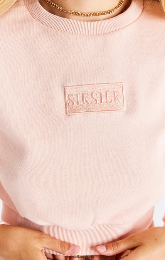 Women Apparel TB82N91 SikSilk Pink Crop Sweat