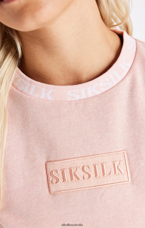 Women Apparel TB82N91 SikSilk Pink Crop Sweat