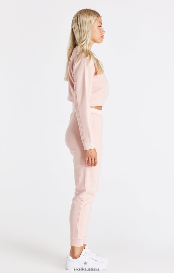 Women Apparel TB82N91 SikSilk Pink Crop Sweat