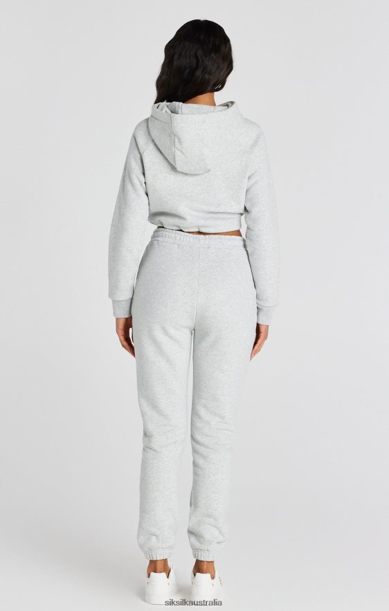Women Apparel TB82N95 SikSilk Grey Marl Signature Crop Hoodie