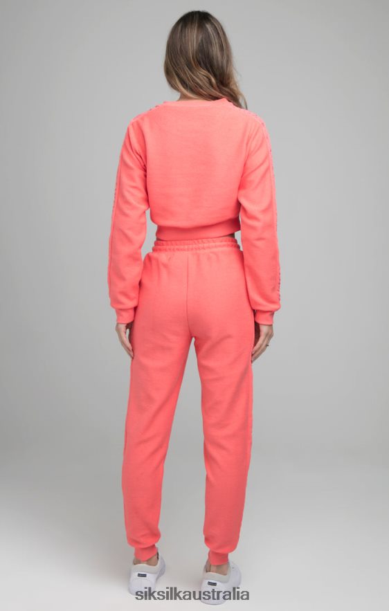 Women Apparel TB82N96 SikSilk Loopback Embroidered Crop Sweat - Pink