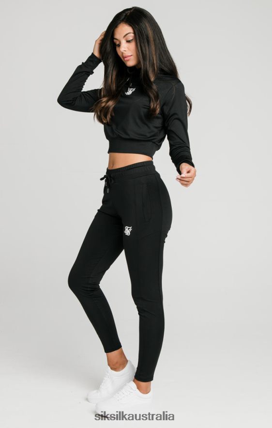 Women Apparel TB82N97 SikSilk Black Essential Track Top