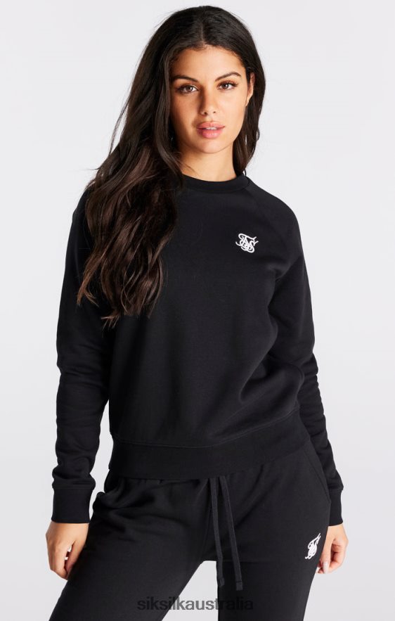 Women Apparel TB82N98 SikSilk Black Essential Crew Sweatshirt