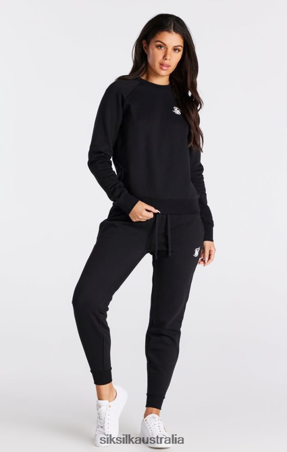 Women Apparel TB82N98 SikSilk Black Essential Crew Sweatshirt