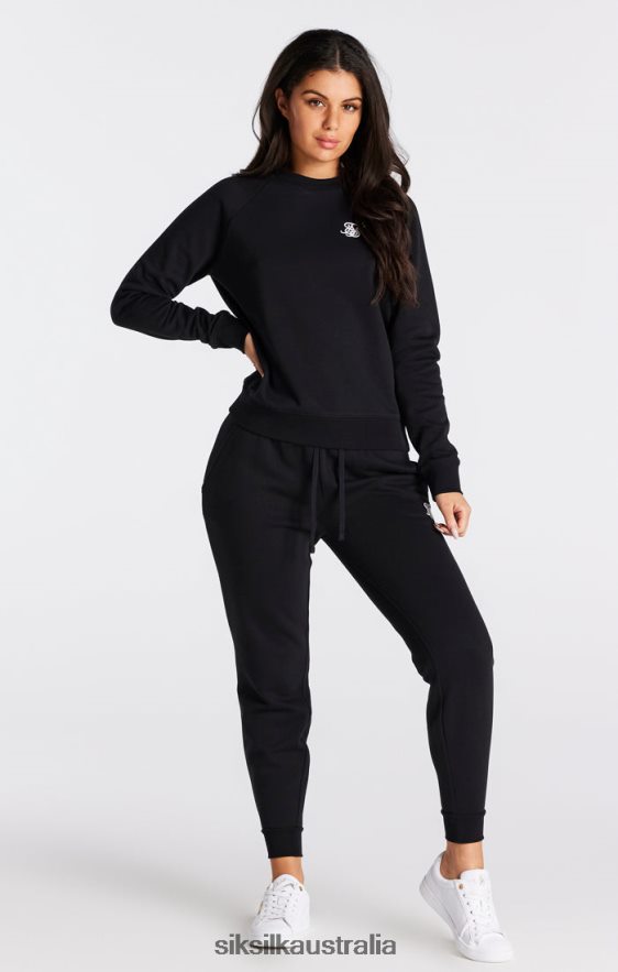 Women Apparel TB82N98 SikSilk Black Essential Crew Sweatshirt