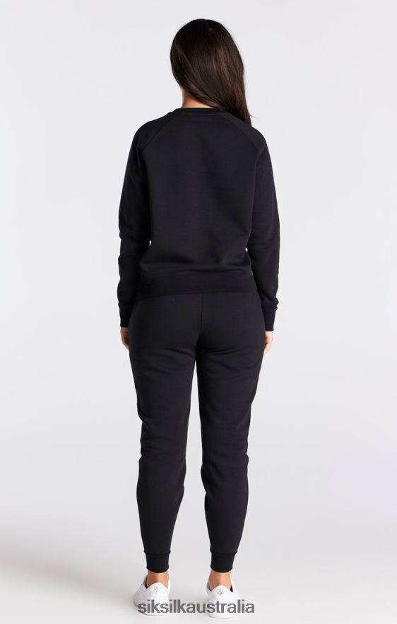 Women Apparel TB82N98 SikSilk Black Essential Crew Sweatshirt