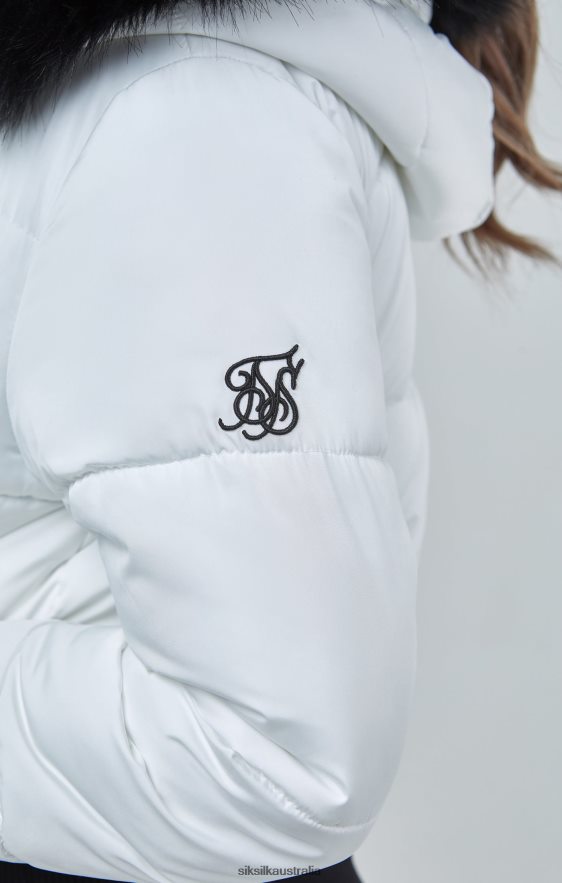 Women Apparel TB82N130 SikSilk White Cropped Parka