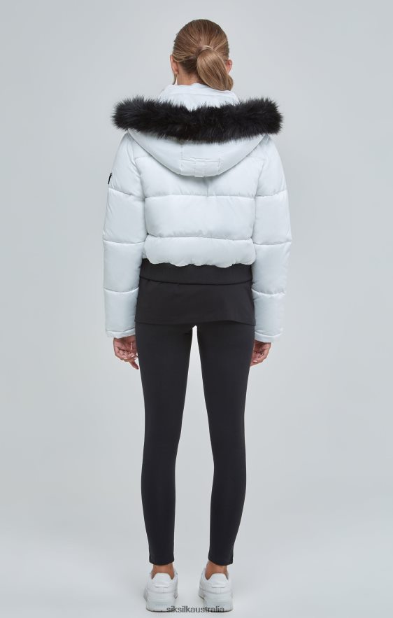 Women Apparel TB82N130 SikSilk White Cropped Parka