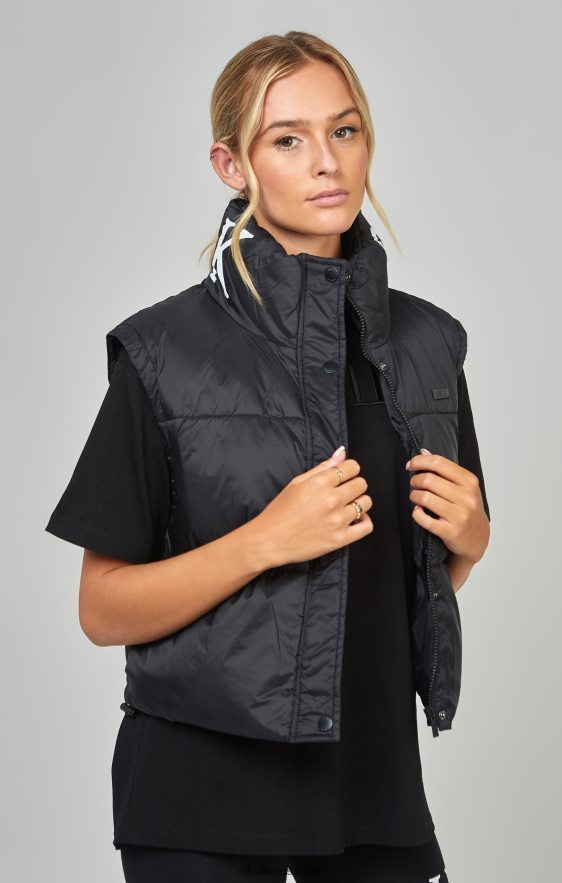 Women Apparel TB82N132 SikSilk Black Cropped Gilet