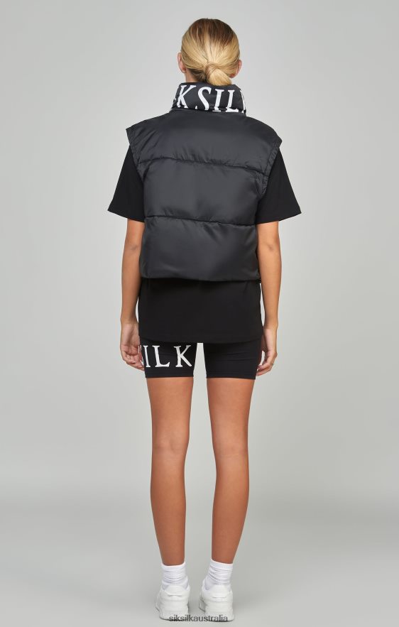 Women Apparel TB82N132 SikSilk Black Cropped Gilet