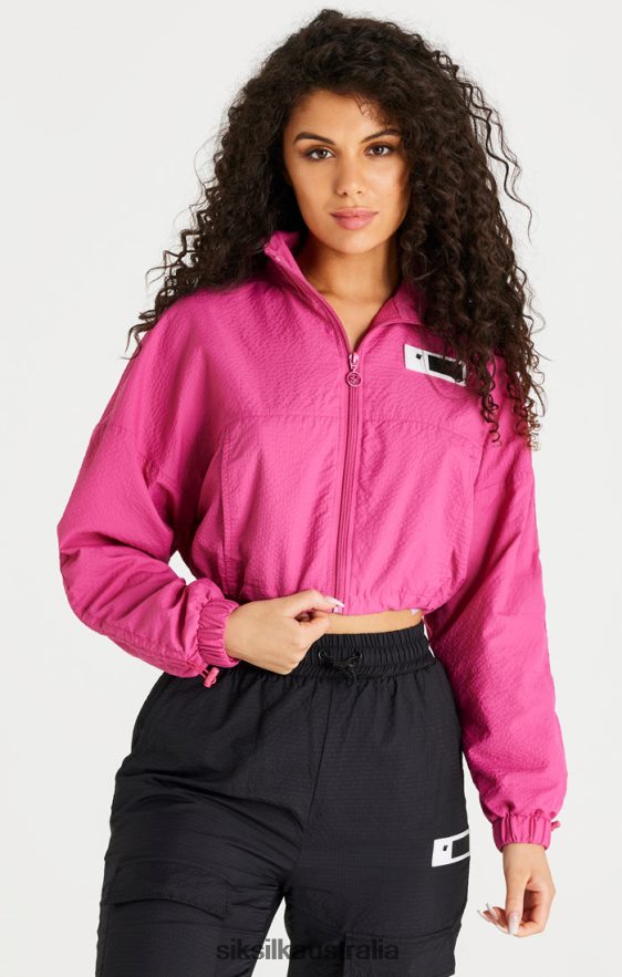 Women Apparel TB82N134 SikSilk Pink Cropped Ruched Jacket