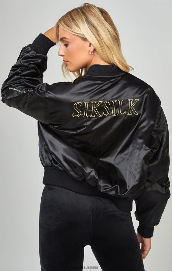 Women Apparel TB82N136 SikSilk High Shine Oversized Bomber Jacket