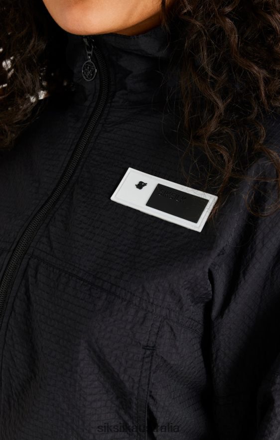 Women Apparel TB82N139 SikSilk Black Cropped Ruched Jacket