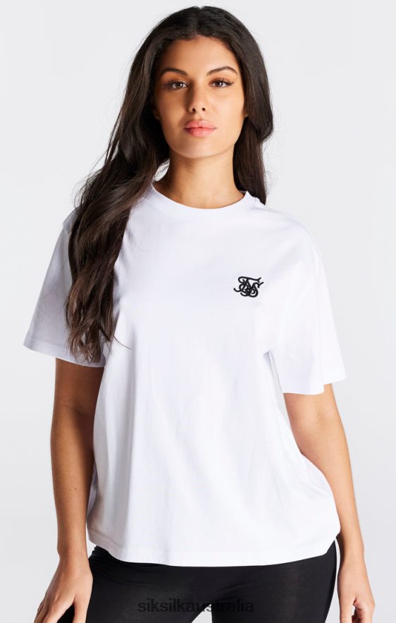 Women Apparel TB82N27 SikSilk White Essential Boyfriend T-Shirt