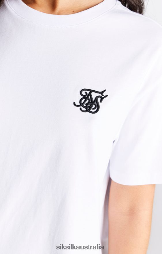 Women Apparel TB82N27 SikSilk White Essential Boyfriend T-Shirt