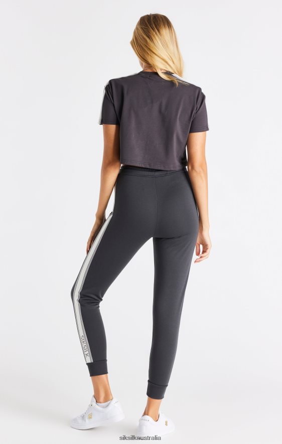 Women Apparel TB82N30 SikSilk Grey Crop T-Shirt