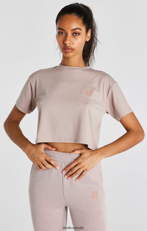 Women Apparel TB82N34 SikSilk Washed Pink Crop T-Shirt