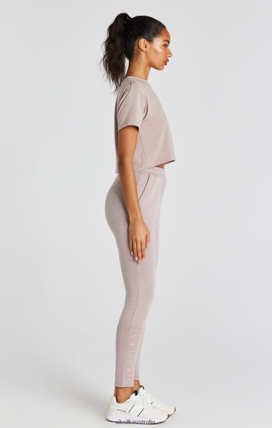 Women Apparel TB82N34 SikSilk Washed Pink Crop T-Shirt