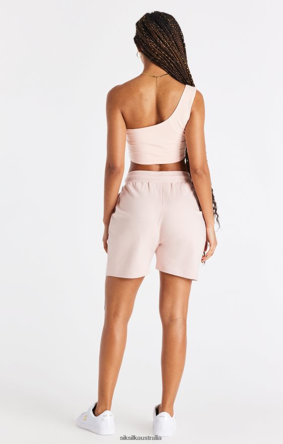 Women Apparel TB82N39 SikSilk Pink One Shoulder Crop Top
