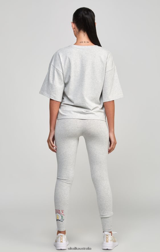 Women Apparel TB82N57 SikSilk Grey Marl Varsity Crop T-Shirt