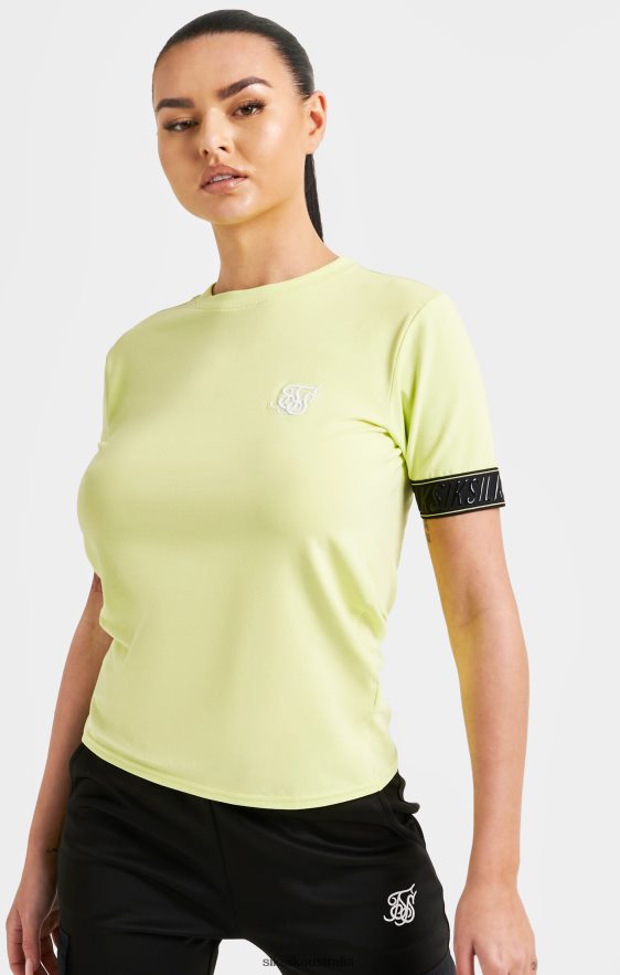 Women Apparel TB82N59 SikSilk Yellow Taped Crop T-Shirt