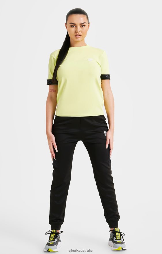 Women Apparel TB82N59 SikSilk Yellow Taped Crop T-Shirt