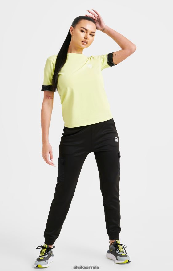 Women Apparel TB82N59 SikSilk Yellow Taped Crop T-Shirt