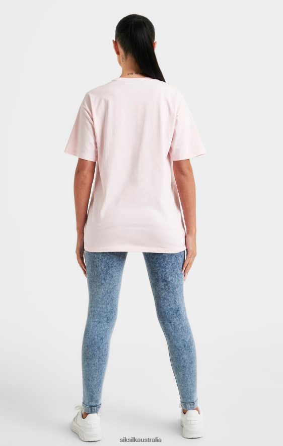 Women Apparel TB82N63 SikSilk Pink Embroidered Boyfriend T-Shirt
