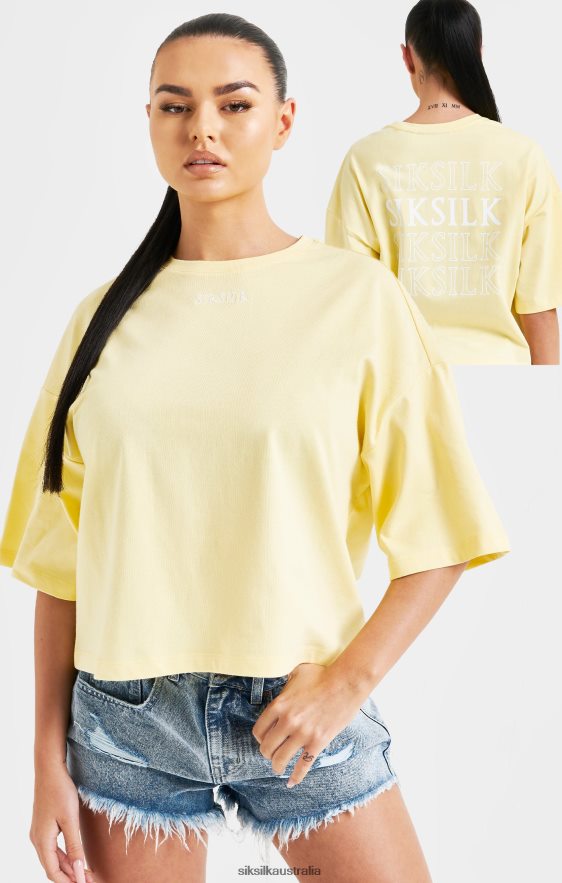 Women Apparel TB82N70 SikSilk Lemon Repeat Logo T-Shirt