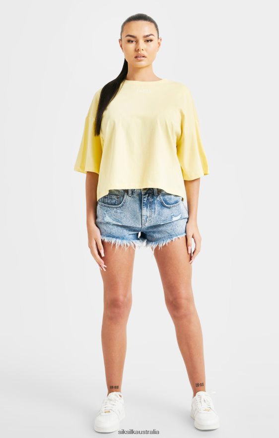 Women Apparel TB82N70 SikSilk Lemon Repeat Logo T-Shirt