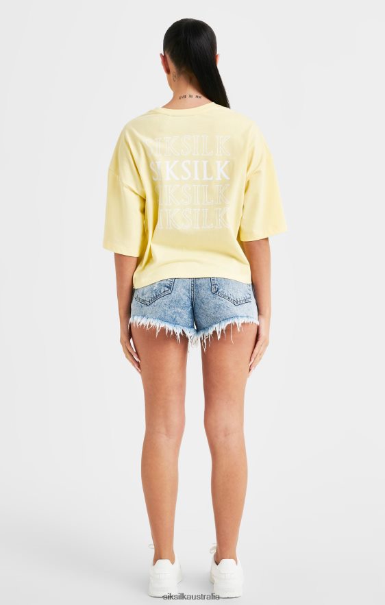 Women Apparel TB82N70 SikSilk Lemon Repeat Logo T-Shirt