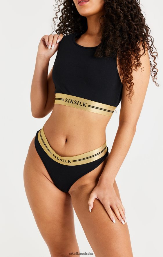Women Apparel TB82N207 SikSilk Black Racerback Bralette