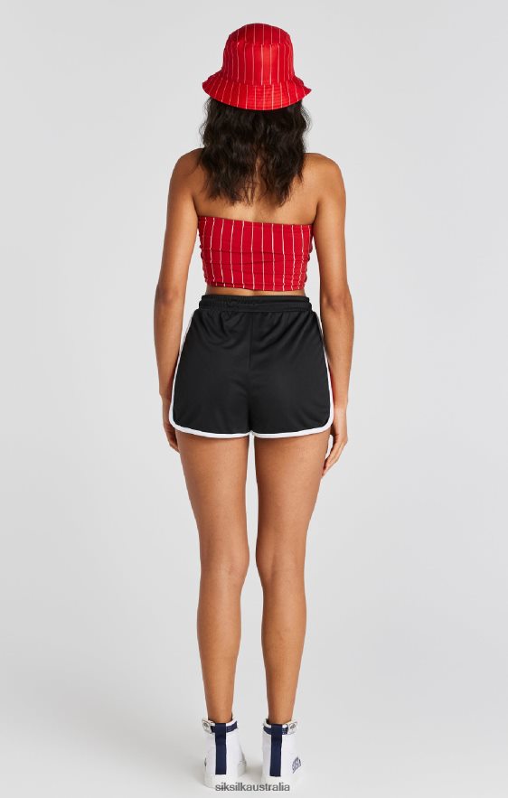 Women Apparel TB82N208 SikSilk Red Pinstripe Bandeau Top