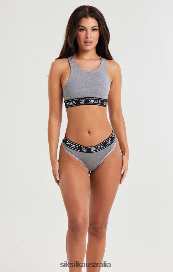 Women Apparel TB82N218 SikSilk Grey Marl Racerback Bralette