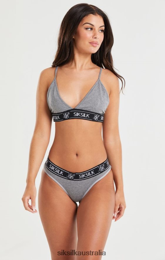 Women Apparel TB82N221 SikSilk Grey Marl Triangle Bralette