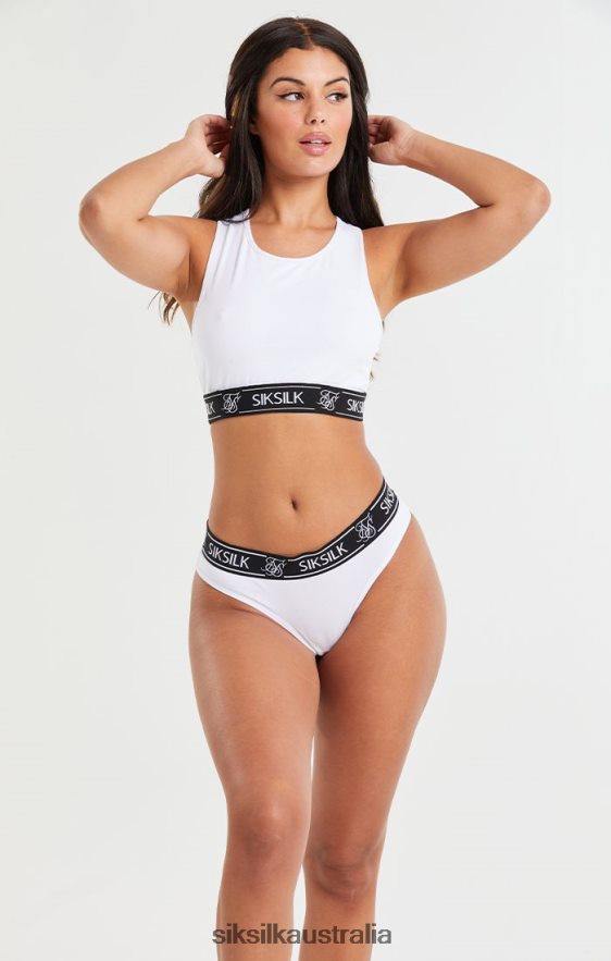 Women Apparel TB82N223 SikSilk White Racerback Bralette