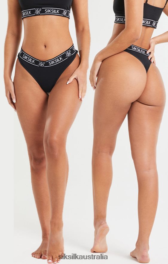 Women Apparel TB82N211 SikSilk Black Pack Of 3 Thong