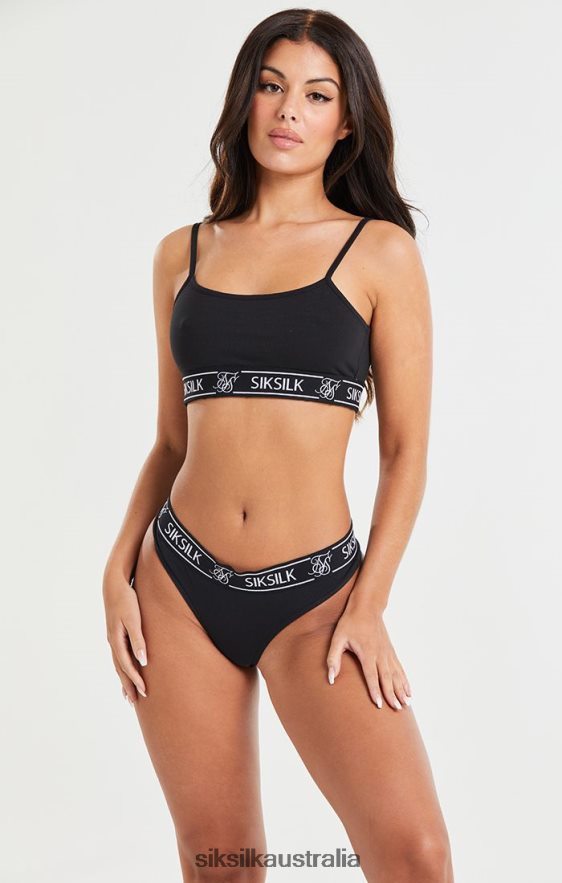 Women Apparel TB82N211 SikSilk Black Pack Of 3 Thong